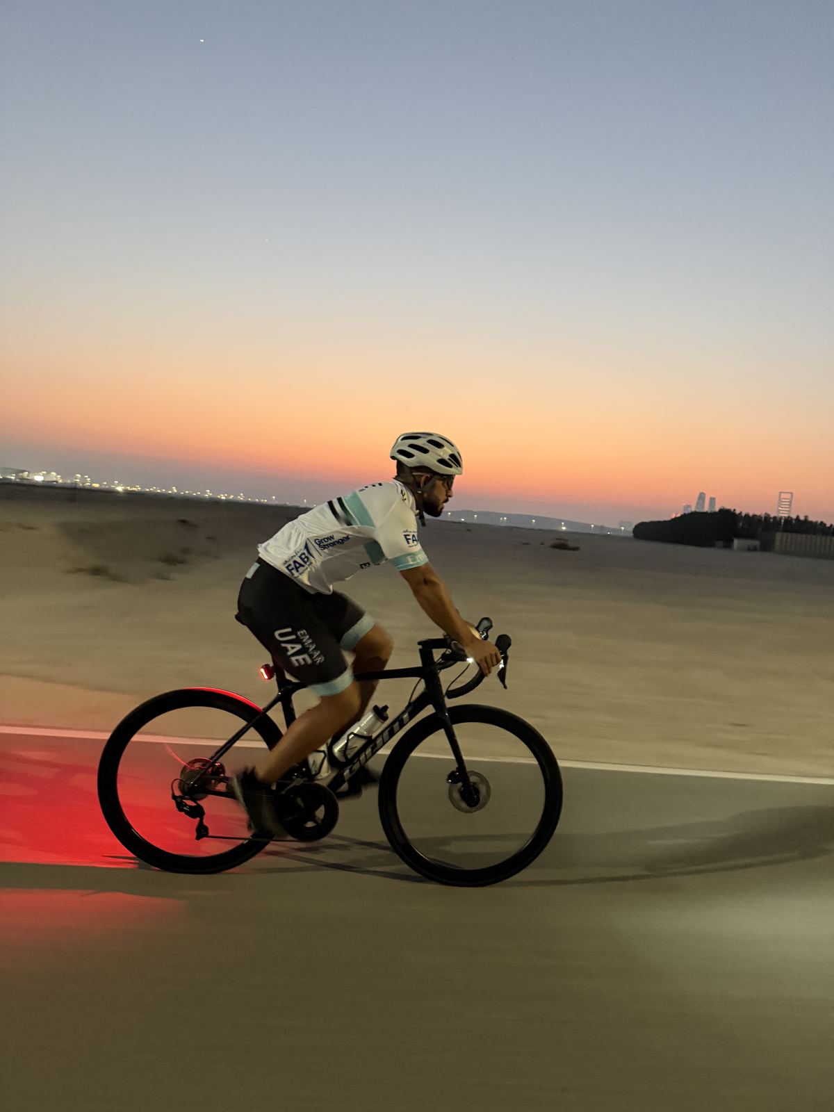 Cycling at sunset